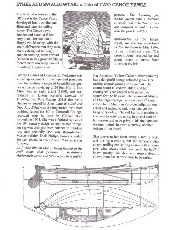 1996 Canoe Yawl Replica