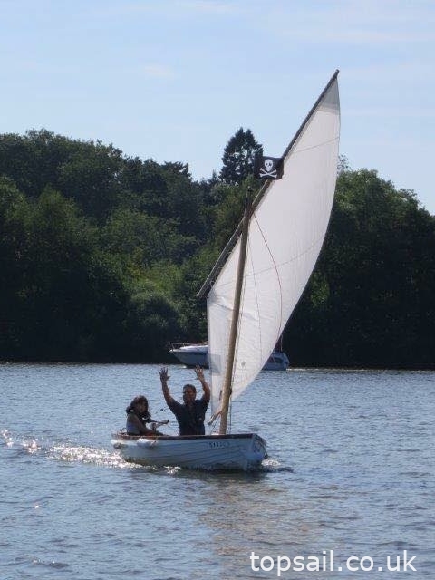 1999 Lug Sail Simulated Clinker GRP Dinghy & Trailer