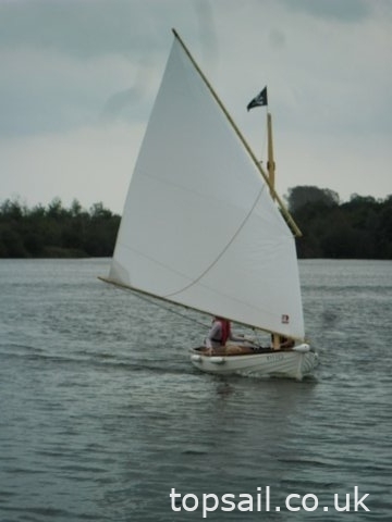 1999 Lug Sail Simulated Clinker GRP Dinghy & Trailer