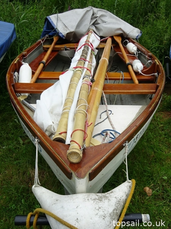 1999 Lug Sail Simulated Clinker GRP Dinghy & Trailer