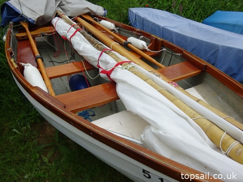 1999 Lug Sail Simulated Clinker GRP Dinghy & Trailer