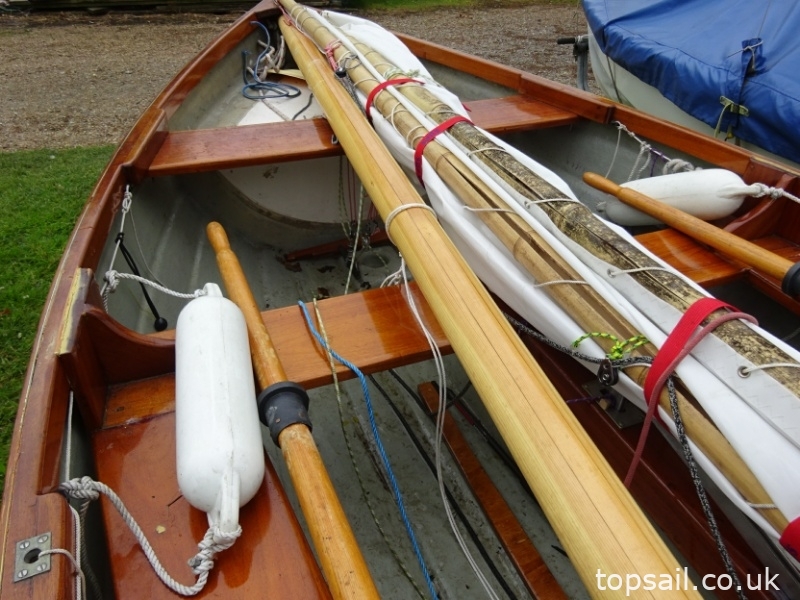 1999 Lug Sail Simulated Clinker GRP Dinghy & Trailer