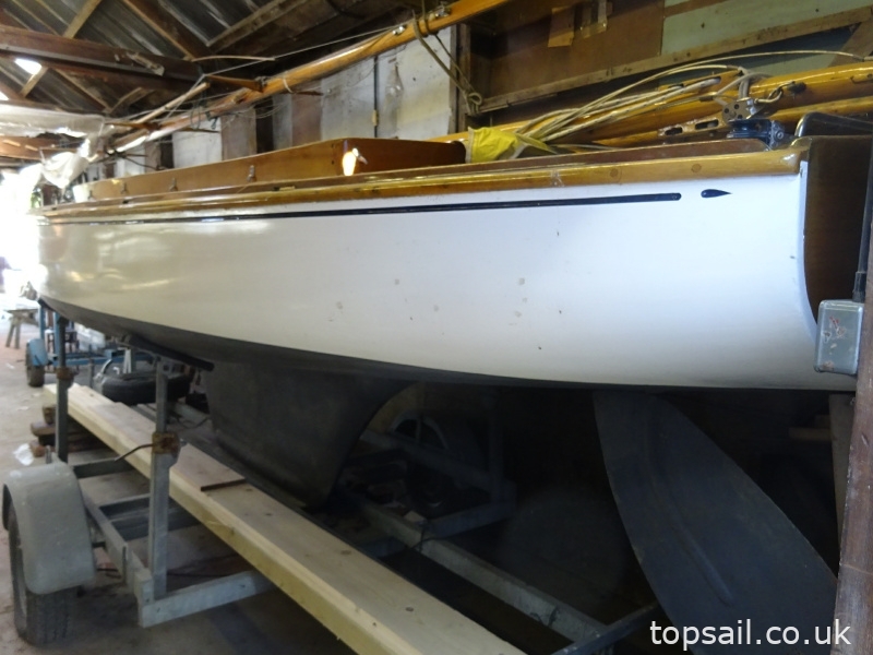 1908 Yare & Bure One Design (YBOD, White Boat) & Trailer