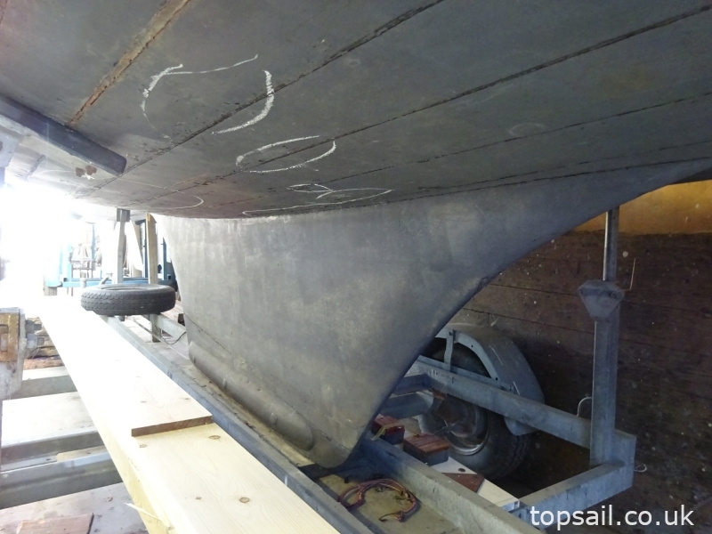 1908 Yare & Bure One Design (YBOD, White Boat) & Trailer