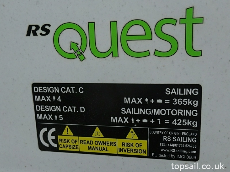 2016 RS Quest Sailing Dinghy & Launching Trolley
