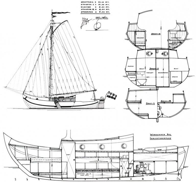 1990 Dutch Gipon Workumer Bol Gaff Sailing Barge
